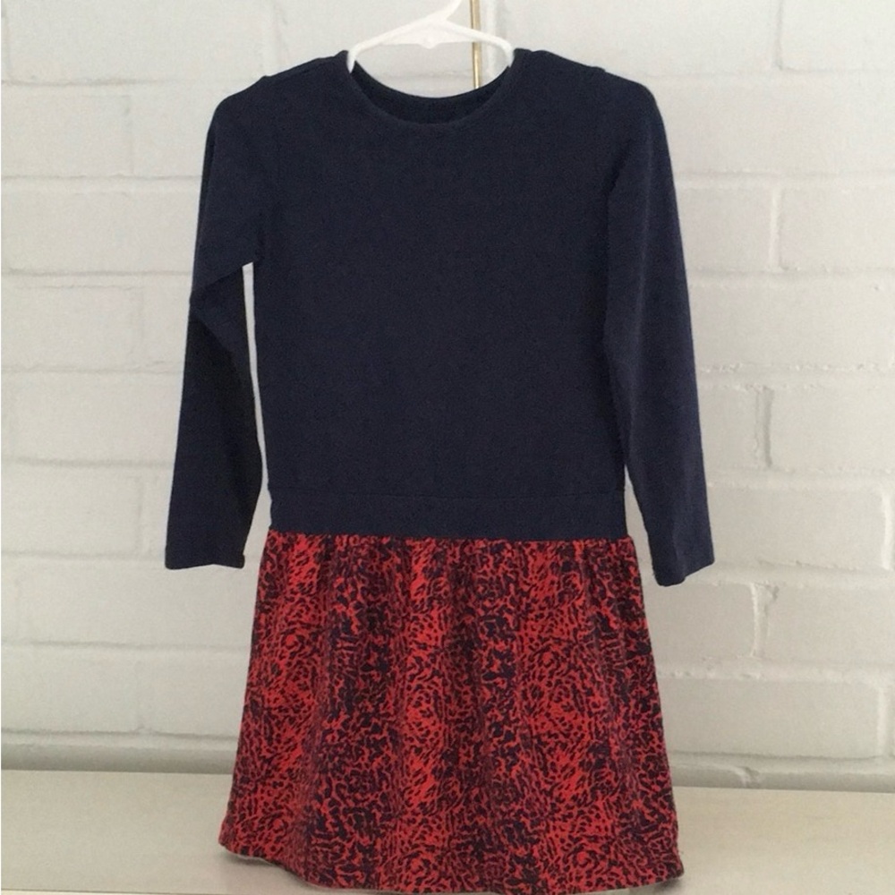 Traditional-Simple Egg Girls Navy Blue/Red School Casual Dress Size 6